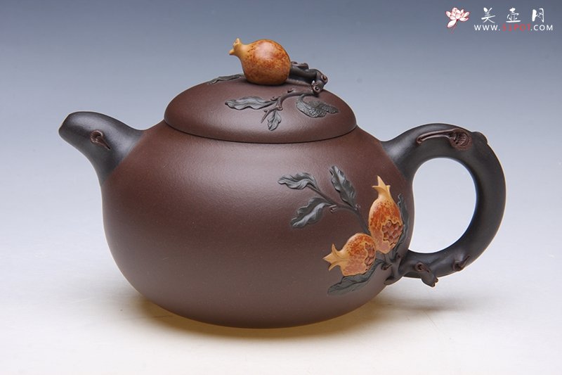 紫砂壶图片：富贵石榴壶 - 宜兴紫砂壶网