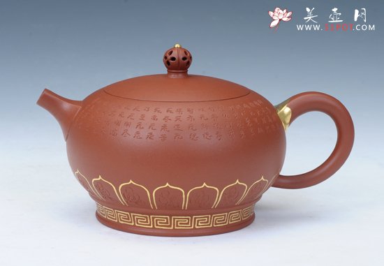 紫砂壶图片：描金禅若 - 宜兴紫砂壶网