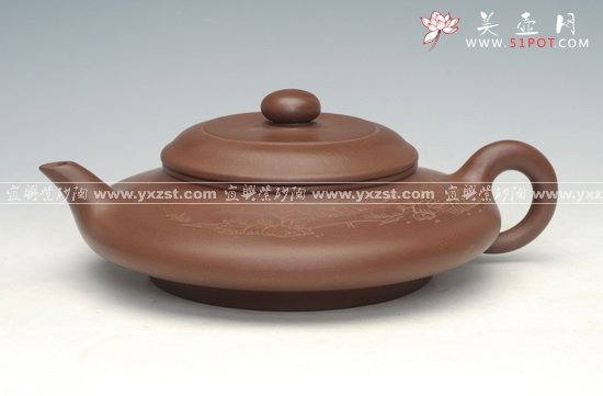 紫砂壶图片：虚扁 - 宜兴紫砂壶网