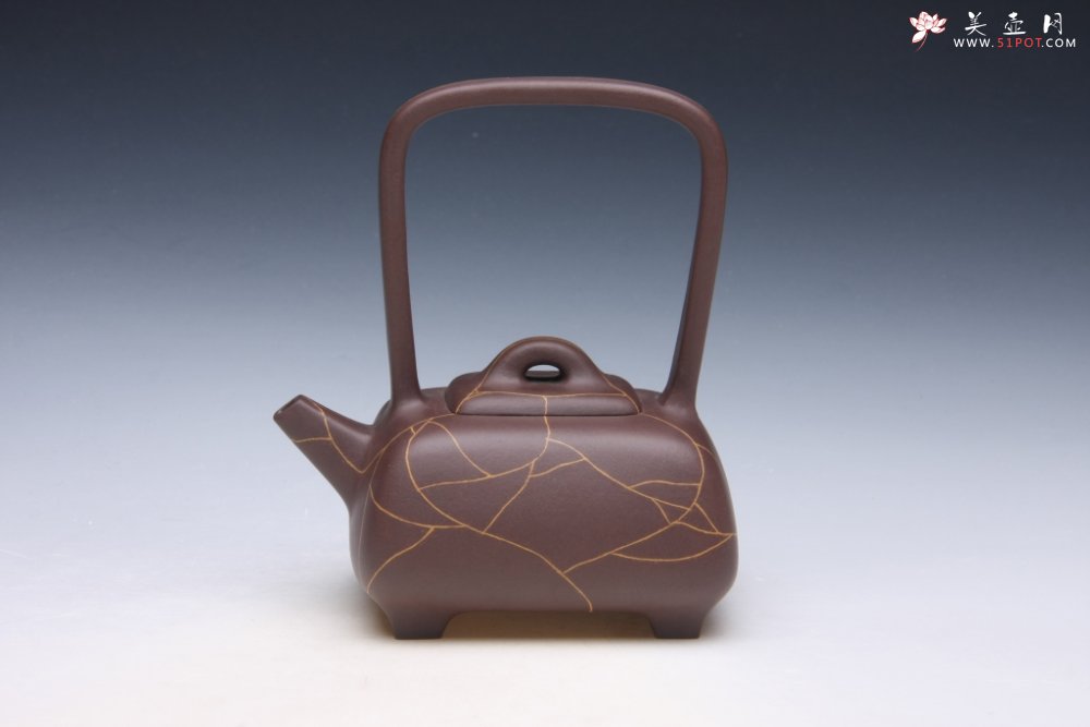 紫砂壶图片：冰纹提梁 - 宜兴紫砂壶网