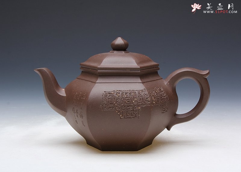 紫砂壶图片：六方笑樱 - 宜兴紫砂壶网