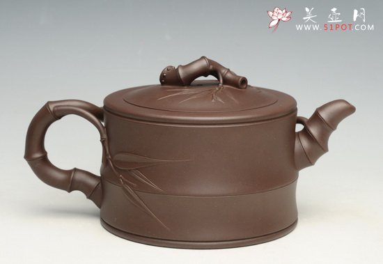 紫砂壶图片：竹段1  800cc - 宜兴紫砂壶网