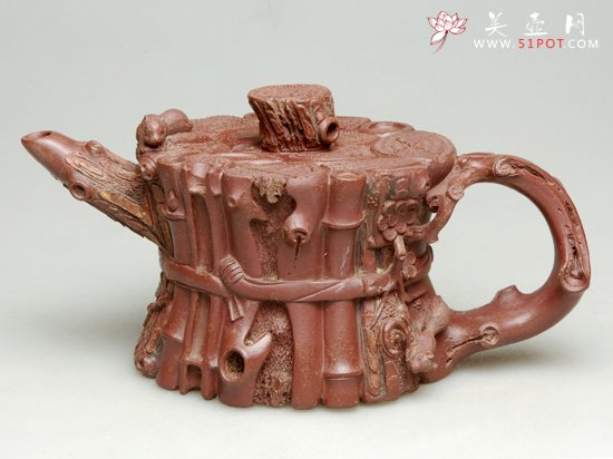 紫砂壶图片：束柴三友  150cc - 宜兴紫砂壶网