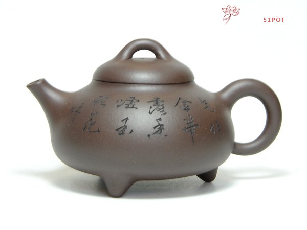 紫砂壶图片：三脚石瓢 - 宜兴紫砂壶网