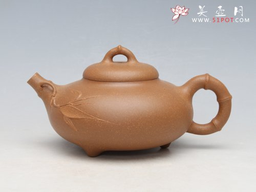 紫砂壶图片：竹节 原矿团泥 3... - 宜兴紫砂壶网