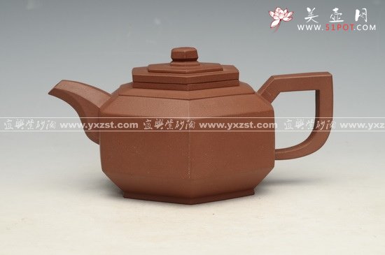 紫砂壶图片：六方抽盖 - 宜兴紫砂壶网