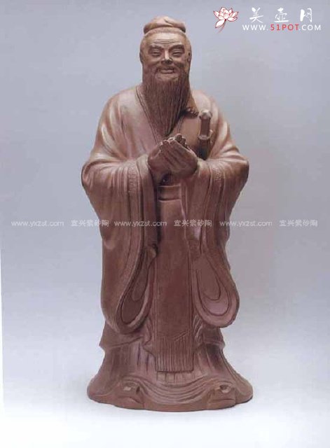 紫砂壶图片：孔子(雕塑) - 宜兴紫砂壶网