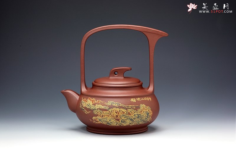 紫砂壶图片：涤尘提梁 - 宜兴紫砂壶网