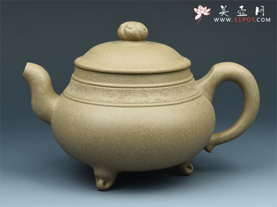 紫砂壶图片：三脚汉壶 - 宜兴紫砂壶网