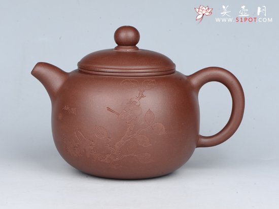 紫砂壶图片：匏尊 容量：200cc  泥料：紫泥 - 宜兴紫砂壶网