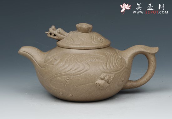 紫砂壶图片：鱼化龙仿古壶 - 宜兴紫砂壶网