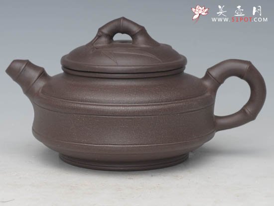 紫砂壶图片：双线竹鼓 - 宜兴紫砂壶网