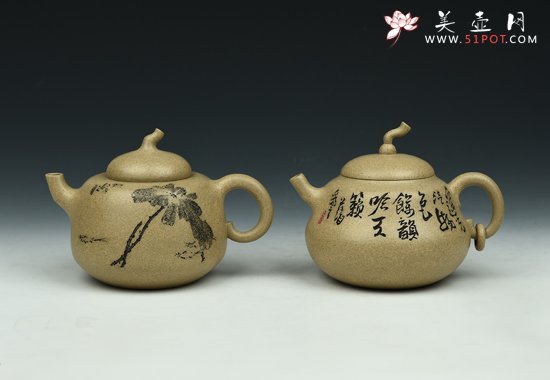 紫砂壶图片：福禄对壶 - 宜兴紫砂壶网