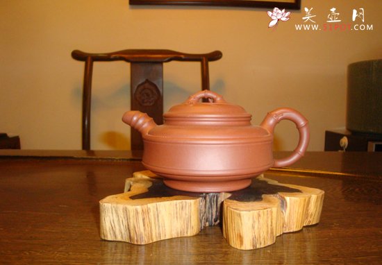 紫砂壶图片：双线竹鼓 - 宜兴紫砂壶网