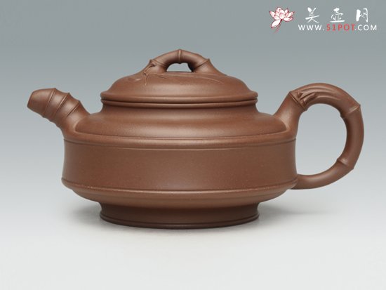 紫砂壶图片：双线竹鼓 - 宜兴紫砂壶网