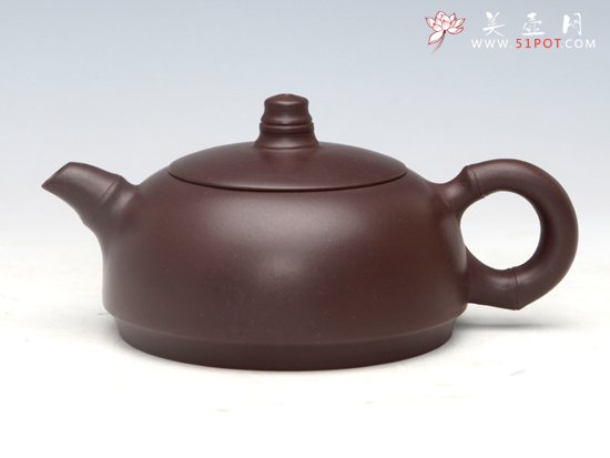 紫砂壶图片：竹韵（紫泥）200ML - 宜兴紫砂壶网