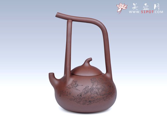 紫砂壶图片：瓢瓜提梁 - 宜兴紫砂壶网