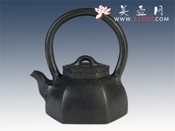 紫砂壶图片：如意提梁 - 宜兴紫砂壶网