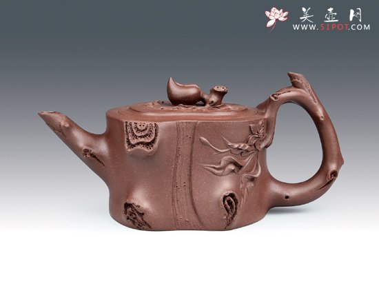 紫砂壶图片：寿桃桩 - 宜兴紫砂壶网