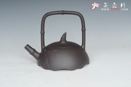 紫砂壶图片：竹笋提梁 - 宜兴紫砂壶网