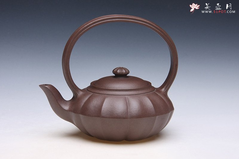 紫砂壶图片：菱花提梁 - 宜兴紫砂壶网