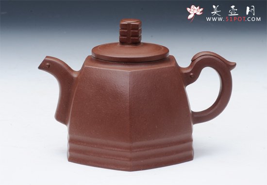 紫砂壶图片：青玉六方壶 - 宜兴紫砂壶网