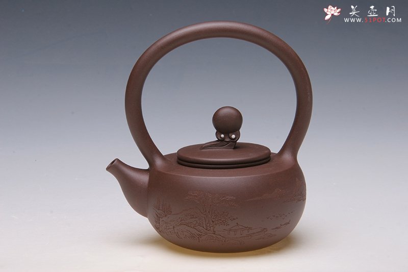 紫砂壶图片：翔云提梁 - 宜兴紫砂壶网