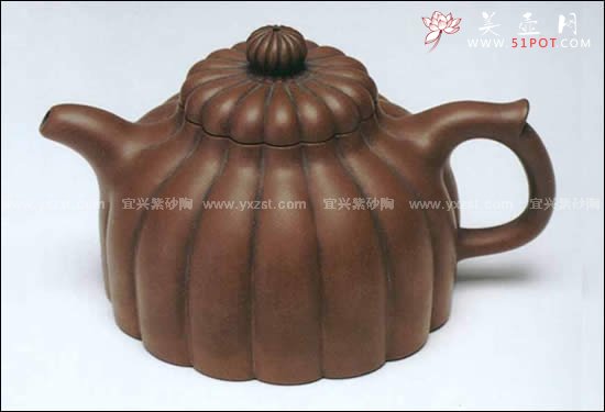 紫砂壶图片：半菊壶 - 宜兴紫砂壶网