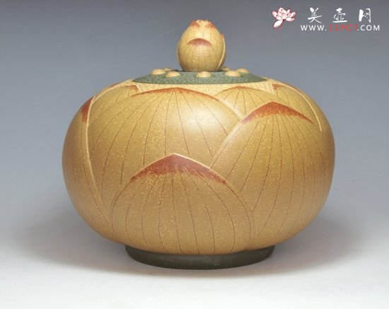 紫砂壶图片：莲子茶罐 - 宜兴紫砂壶网