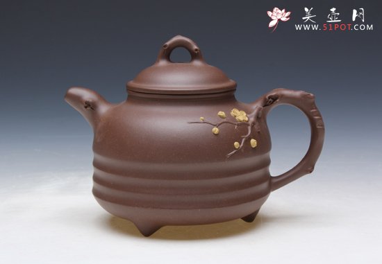 紫砂壶图片：三足梅花 - 宜兴紫砂壶网