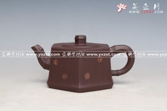 紫砂壶图片：六方竹段 - 宜兴紫砂壶网