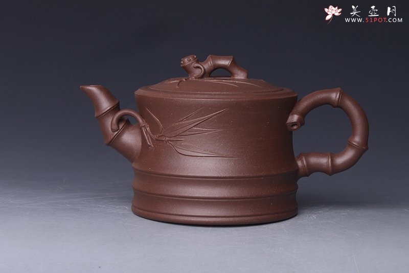 紫砂壶图片：双线竹段 - 宜兴紫砂壶网