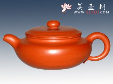 紫砂壶图片：朱泥扁腹 - 宜兴紫砂壶网