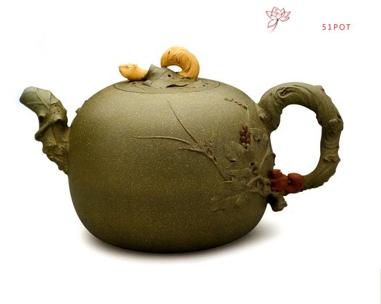紫砂壶图片：松鼠葡萄壶 - 宜兴紫砂壶网