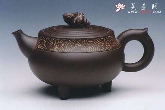 紫砂壶图片：年年有余（高黑泥) - 宜兴紫砂壶网