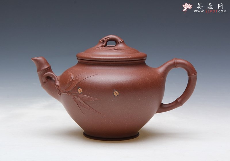 紫砂壶图片：笑樱竹节 - 宜兴紫砂壶网