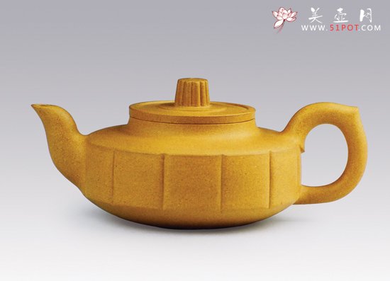 紫砂壶图片：采菊东篱黄金段 - 宜兴紫砂壶网