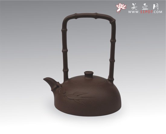 紫砂壶图片：竹福提梁 - 宜兴紫砂壶网