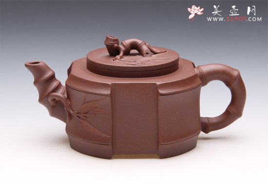 紫砂壶图片：四方竹节 - 宜兴紫砂壶网