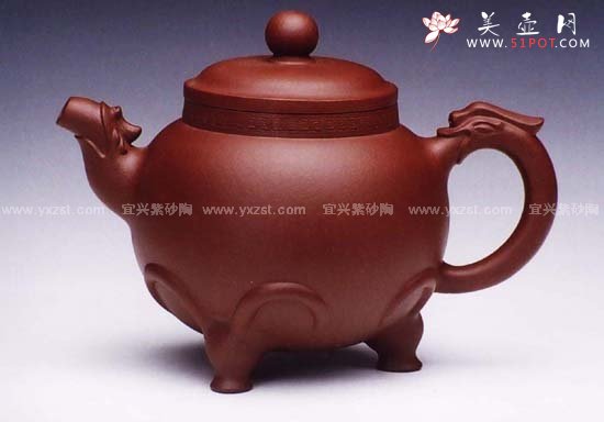 紫砂壶图片：三羊开泰宝鼎 - 宜兴紫砂壶网