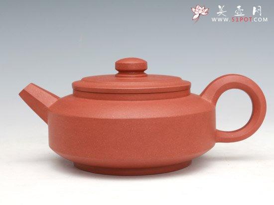 紫砂壶图片：圆矩 红清水泥 - 宜兴紫砂壶网