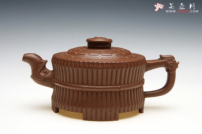 紫砂壶图片：八卦龙头一捆竹壶 - 宜兴紫砂壶网