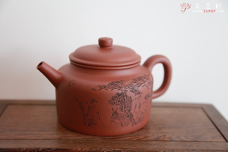 紫砂壶图片：大德钟壶（邵家声刻绘） - 宜兴紫砂壶网