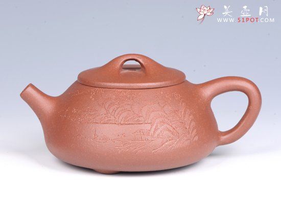 紫砂壶图片：- 浮雕景州石瓢 - - 宜兴紫砂壶网