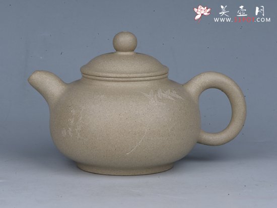 紫砂壶图片：得福 容量：200cc  泥料：本山绿泥 - 宜兴紫砂壶网