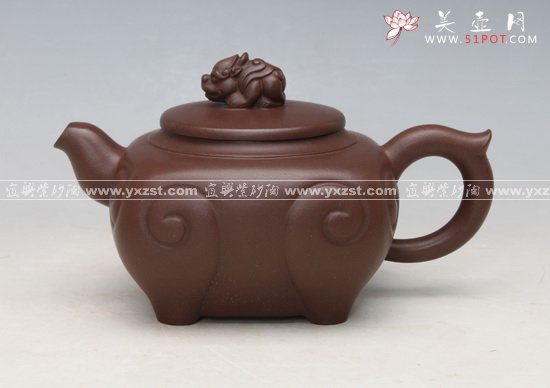 紫砂壶图片：如意狮头壶 - 宜兴紫砂壶网