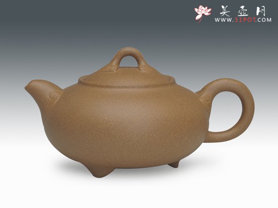 紫砂壶图片：三脚如意 - 宜兴紫砂壶网