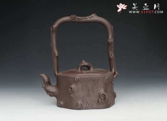 紫砂壶图片：梅桩提梁 - 宜兴紫砂壶网