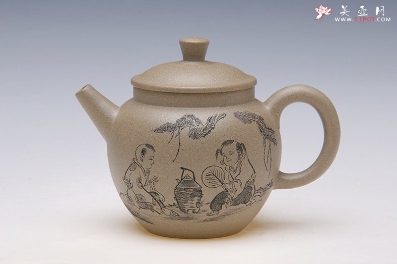 紫砂壶图片：松风煮茗 朱萍萍制作 朱建伟镌刻 - 宜兴紫砂壶网