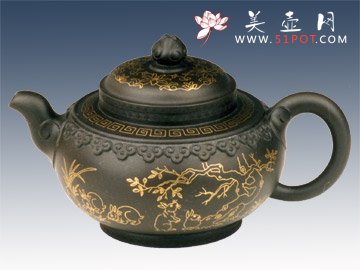 紫砂壶图片：玉兔如意 - 宜兴紫砂壶网